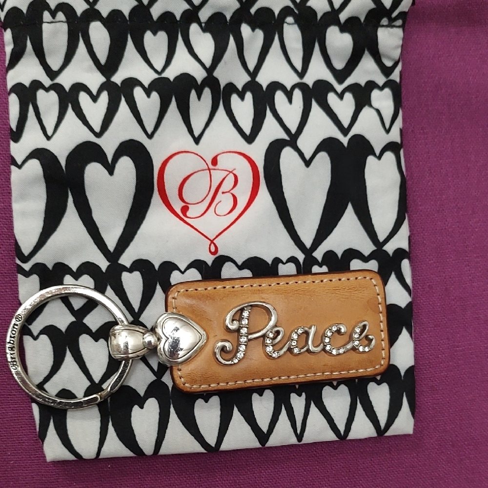 Brighton Brown and Silver Key Holder with Heart Design